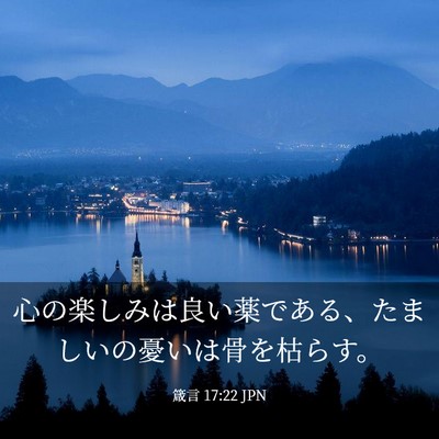 Picture 03 - 箴言 17:22 JPN - 心の楽しみは良い薬である、たまし - Bible Verse Picture