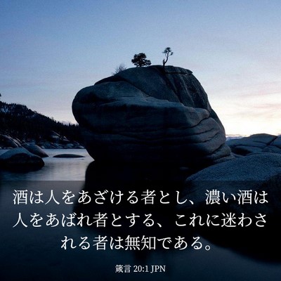 Picture 03 - 箴言 20:1 JPN - 酒は人をあざける者とし、濃い酒は - Bible Verse Picture