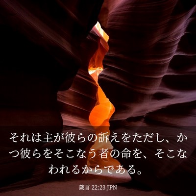 Picture 03 - 箴言 22:23 JPN - それは主が彼らの訴えをただし、か - Bible Verse Picture
