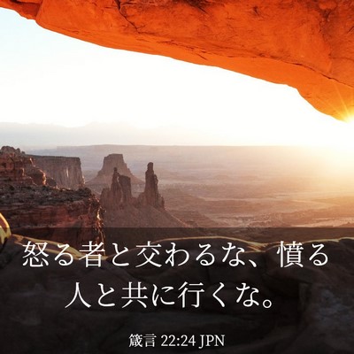 Picture 03 - 箴言 22:24 JPN - 怒る者と交わるな、憤る人と共に行 - Bible Verse Picture