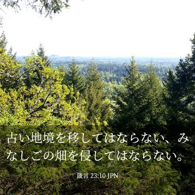 Picture 03 - 箴言 23:10 JPN - 古い地境を移してはならない、みな - Bible Verse Picture
