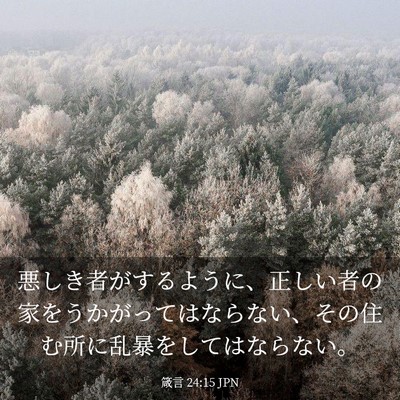 Picture 03 - 箴言 24:15 JPN - 悪しき者がするように、正しい者の - Bible Verse Picture