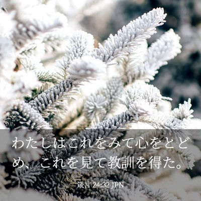 Picture 03 - 箴言 24:32 JPN - わたしはこれをみて心をとどめ、こ - Bible Verse Picture