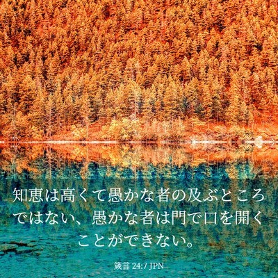 Picture 03 - 箴言 24:7 JPN - 知恵は高くて愚かな者の及ぶところ - Bible Verse Picture
