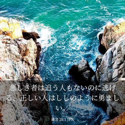 Picture 03 - 箴言 28:1 JPN - 悪しき者は追う人もないのに逃げる - Bible Verse Picture