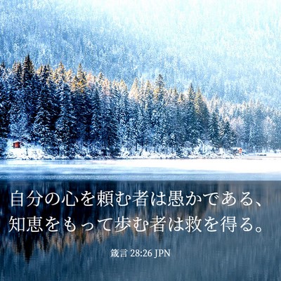 Picture 03 - 箴言 28:26 JPN - 自分の心を頼む者は愚かである、知 - Bible Verse Picture