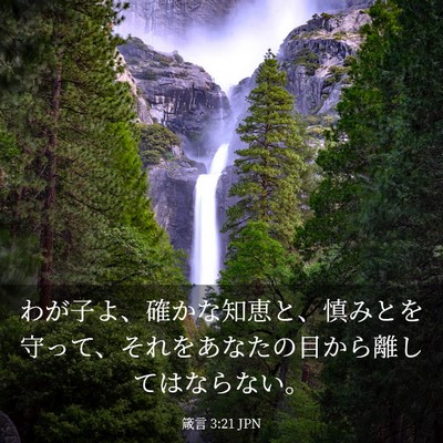 Picture 03 - 箴言 3:21 JPN - わが子よ、確かな知恵と、慎みとを - Bible Verse Picture