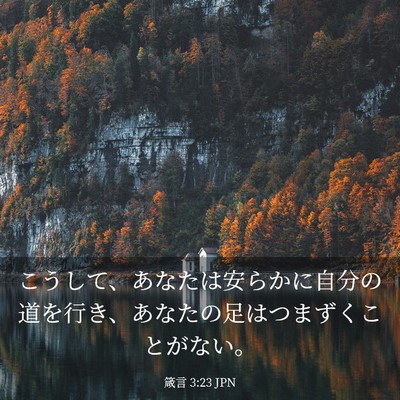 Picture 03 - 箴言 3:23 JPN - こうして、あなたは安らかに自分の - Bible Verse Picture