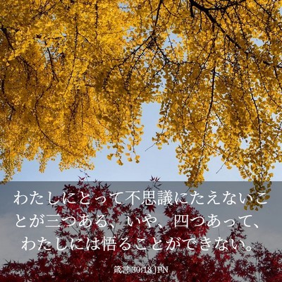 Picture 03 - 箴言 30:18 JPN - わたしにとって不思議にたえないこ - Bible Verse Picture