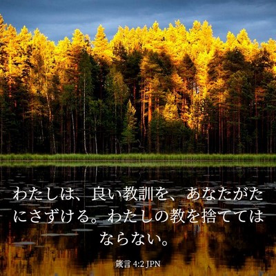 Picture 03 - 箴言 4:2 JPN - わたしは、良い教訓を、あなたがた - Bible Verse Picture