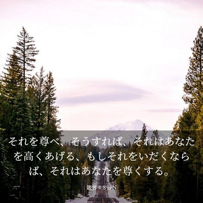 Picture 03 - 箴言 4:8 JPN - それを尊べ、そうすれば、それはあ - Bible Verse Picture
