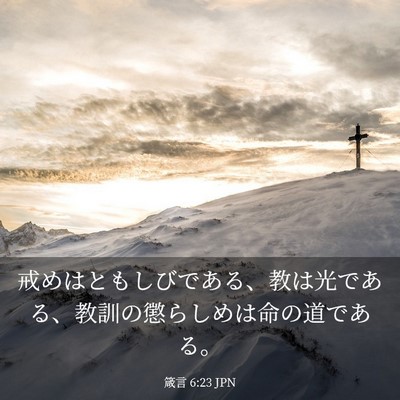 Picture 03 - 箴言 6:23 JPN - 戒めはともしびである、教は光であ - Bible Verse Picture