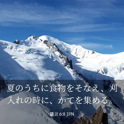 Picture 03 - 箴言 6:8 JPN - 夏のうちに食物をそなえ、刈入れの - Bible Verse Picture
