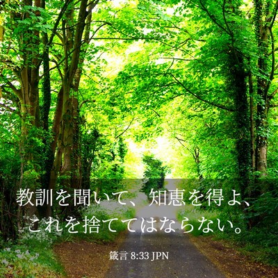 Picture 03 - 箴言 8:33 JPN - 教訓を聞いて、知恵を得よ、これを - Bible Verse Picture