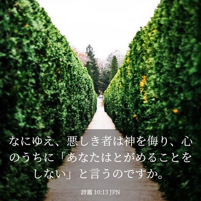 Picture 03 - 詩篇 10:13 JPN - なにゆえ、悪しき者は神を侮り、心 - Bible Verse Picture