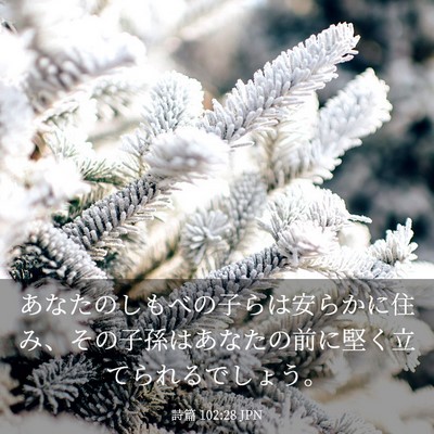 Picture 03 - 詩篇 102:28 JPN - あなたのしもべの子らは安らかに住 - Bible Verse Picture
