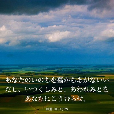 Picture 03 - 詩篇 103:4 JPN - あなたのいのちを墓からあがないい - Bible Verse Picture