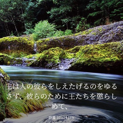 Picture 03 - 詩篇 105:14 JPN - 主は人の彼らをしえたげるのをゆる - Bible Verse Picture