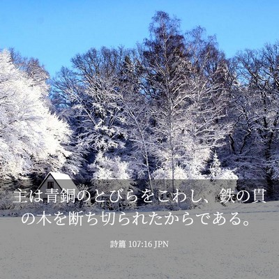 Picture 03 - 詩篇 107:16 JPN - 主は青銅のとびらをこわし、鉄の貫 - Bible Verse Picture