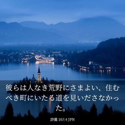 Picture 03 - 詩篇 107:4 JPN - 彼らは人なき荒野にさまよい、住む - Bible Verse Picture