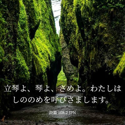 Picture 03 - 詩篇 108:2 JPN - 立琴よ、琴よ、さめよ。わたしはし - Bible Verse Picture
