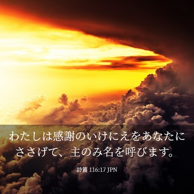 Picture 03 - 詩篇 116:17 JPN - わたしは感謝のいけにえをあなたに - Bible Verse Picture