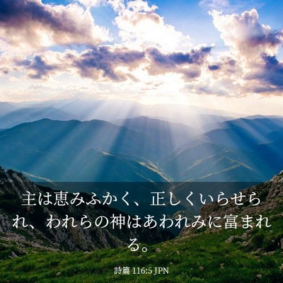Picture 03 - 詩篇 116:5 JPN - 主は恵みふかく、正しくいらせられ - Bible Verse Picture