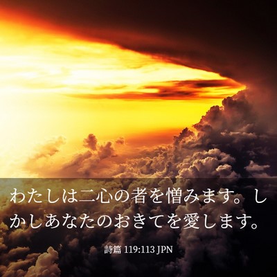 Picture 03 - 詩篇 119:113 JPN - わたしは二心の者を憎みます。しか - Bible Verse Picture