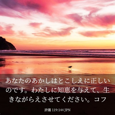 Picture 03 - 詩篇 119:144 JPN - あなたのあかしはとこしえに正しい - Bible Verse Picture