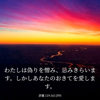 Picture 03 - 詩篇 119:163 JPN - わたしは偽りを憎み、忌みきらいま - Bible Verse Picture