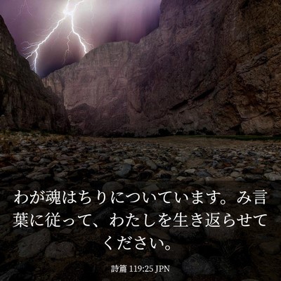 Picture 03 - 詩篇 119:25 JPN - わが魂はちりについています。み言 - Bible Verse Picture