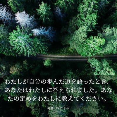 Picture 03 - 詩篇 119:26 JPN - わたしが自分の歩んだ道を語ったと - Bible Verse Picture