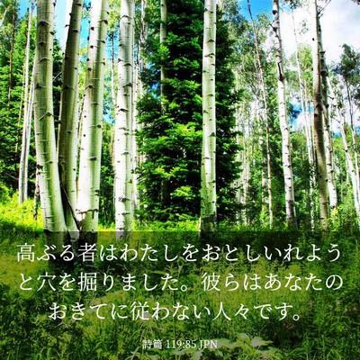 Picture 03 - 詩篇 119:85 JPN - 高ぶる者はわたしをおとしいれよう - Bible Verse Picture