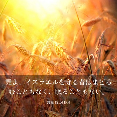 Picture 03 - 詩篇 121:4 JPN - 見よ、イスラエルを守る者はまどろ - Bible Verse Picture