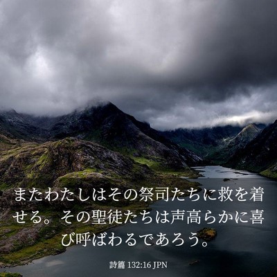 Picture 03 - 詩篇 132:16 JPN - またわたしはその祭司たちに救を着 - Bible Verse Picture