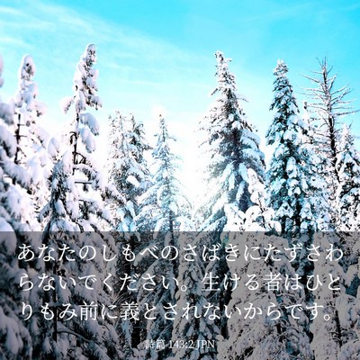 Picture 03 - 詩篇 143:2 JPN - あなたのしもべのさばきにたずさわ - Bible Verse Picture