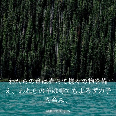 Picture 03 - 詩篇 144:13 JPN - われらの倉は満ちて様々の物を備え - Bible Verse Picture