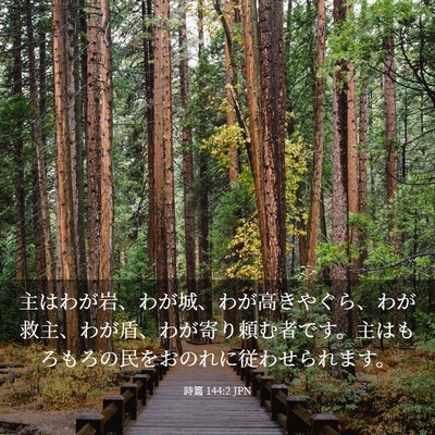 Picture 03 - 詩篇 144:2 JPN - 主はわが岩、わが城、わが高きやぐ - Bible Verse Picture