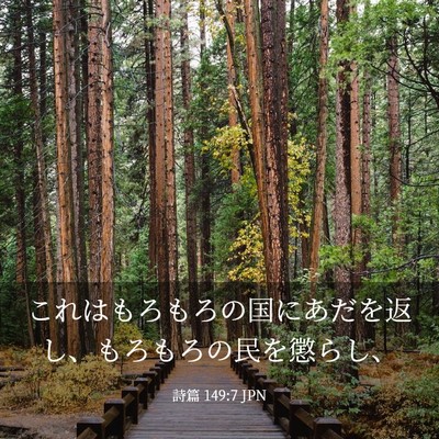 Picture 03 - 詩篇 149:7 JPN - これはもろもろの国にあだを返し、 - Bible Verse Picture