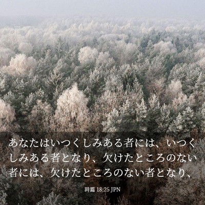 Picture 03 - 詩篇 18:25 JPN - あなたはいつくしみある者には、い - Bible Verse Picture