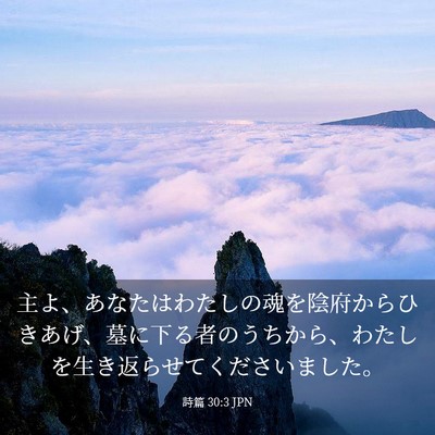 Picture 03 - 詩篇 30:3 JPN - 主よ、あなたはわたしの魂を陰府か - Bible Verse Picture
