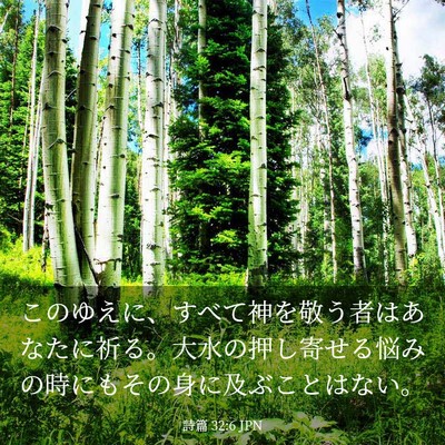 Picture 03 - 詩篇 32:6 JPN - このゆえに、すべて神を敬う者はあ - Bible Verse Picture