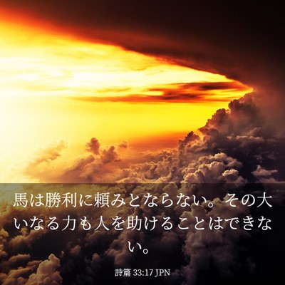 Picture 03 - 詩篇 33:17 JPN - 馬は勝利に頼みとならない。その大 - Bible Verse Picture