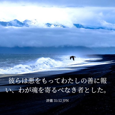 Picture 03 - 詩篇 35:12 JPN - 彼らは悪をもってわたしの善に報い - Bible Verse Picture
