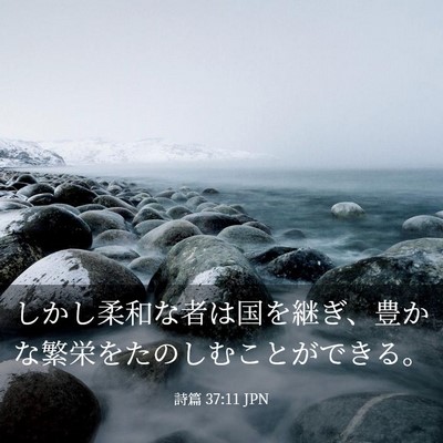 Picture 03 - 詩篇 37:11 JPN - しかし柔和な者は国を継ぎ、豊かな - Bible Verse Picture
