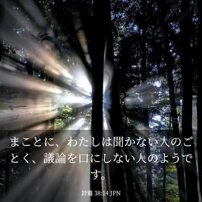 Picture 03 - 詩篇 38:14 JPN - まことに、わたしは聞かない人のご - Bible Verse Picture
