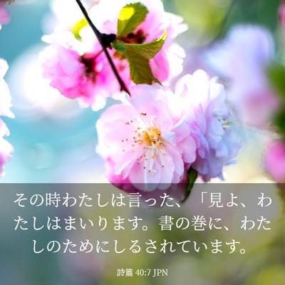 Picture 03 - 詩篇 40:7 JPN - その時わたしは言った、「見よ、わ - Bible Verse Picture
