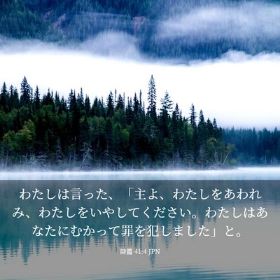 Picture 03 - 詩篇 41:4 JPN - わたしは言った、「主よ、わたしを - Bible Verse Picture