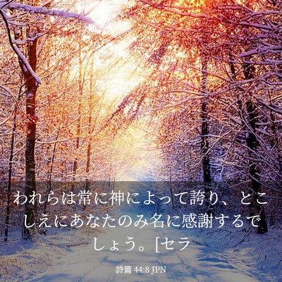 Picture 03 - 詩篇 44:8 JPN - われらは常に神によって誇り、とこ - Bible Verse Picture
