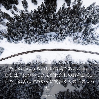 Picture 03 - 詩篇 45:1 JPN - わたしの心はうるわしい言葉であふ - Bible Verse Picture